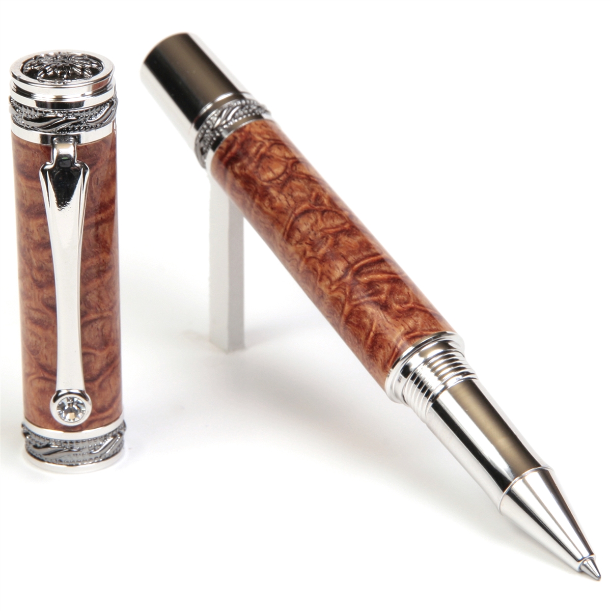 Majestic Rollerball Pen - Afzilia Snakeskin