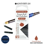 Monteverde G305CP Ink Cartridges Clear Case Gemstone Canyon Rust- Pack of 12 / Monteverde G305CP Canyon Rust Ink cartridges Pack of 12
