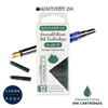 Monteverde G305EG Ink Cartridges Clear Case Gemstone Emerald Green- Pack of 12 / Monteverde G305EG Emerald Green Ink Cartridges Pack of 12