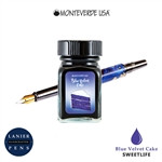 Monteverde G309BV 30 ml Sweet Life Fountain Pen Ink Bottle- Blue Velvet Cake / Monteverde G309BV Blue Velvet Cake Ink Bottle