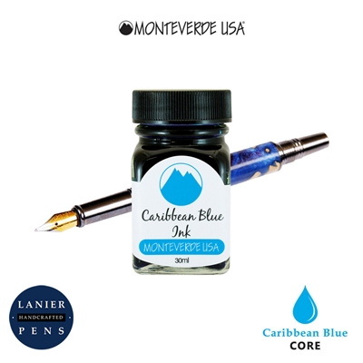 Monteverde G309CU 30 ml Core Fountain Pen Ink Bottle- Caribbean Blue