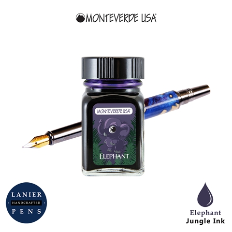 Monteverde G309EL 30 ml Jungle Fountain Pen Ink Bottle - Elephant (Purple)