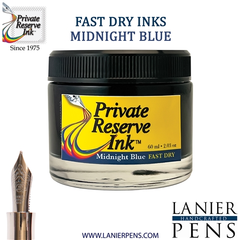 Private Reserve Ink Bottle 60ml - Midnight Blue-Fast Dry Ink (PR17041)