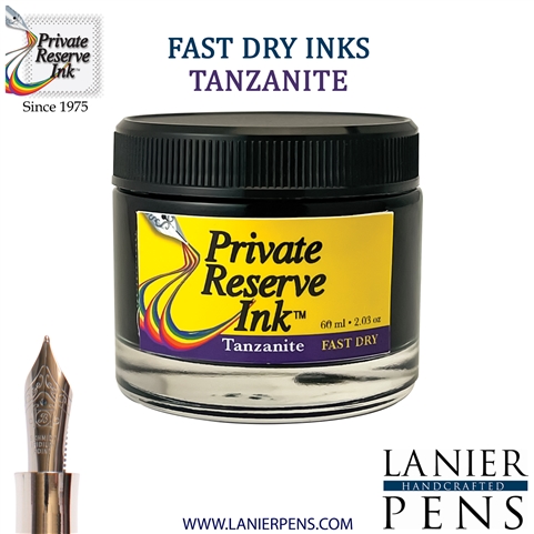 Private Reserve Ink Bottle 60ml - Tanzanite-Fast Dry Ink (PR17043)