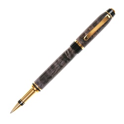 Cigar Rollerball Pen - Black & Gray Maple Burl