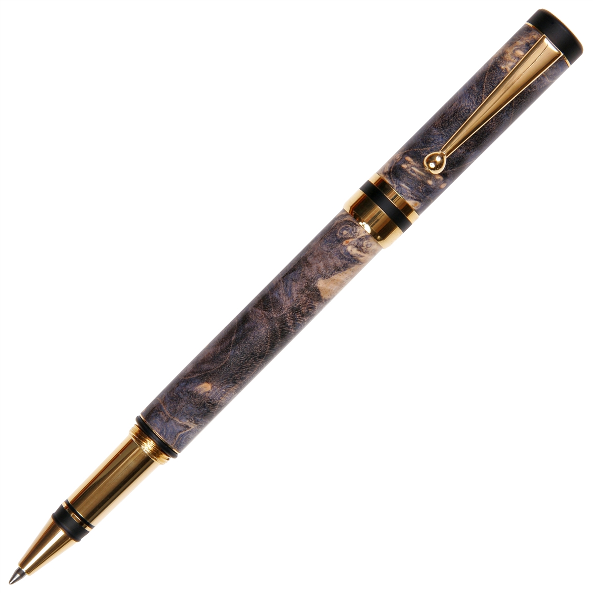 Classic Elite Rollerball Pen - Gray & Black Maple Burl