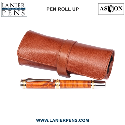 5 Pen Holder Roll Up Tan Case/Roll Up Pen Case Luggage Accessory by Lanier Pens, lanierpens, lanierpens.com, wndpens, WOOD N DREAMS, Pensbylanier