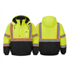 Winter High-Visibility Green Bomber Jacket Fleece Lining 203