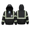 Winter Black Bomber Fleece lining with reflective tape Jacket 203