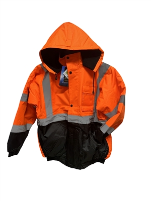 Winter High-Visibility Orange Bomber Jacket Fleece lining 203R