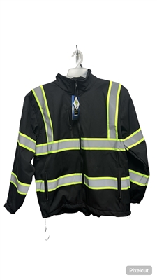 Light weight Black outdoor Jacket windproof with reflective tape 208