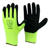 1 dozen (12 pairs) High visible Green LATEX PALM COATED Nylon flexible glove