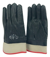 1 dozen (12 pairs) Safety Black PVC Coated Gloves waterproof