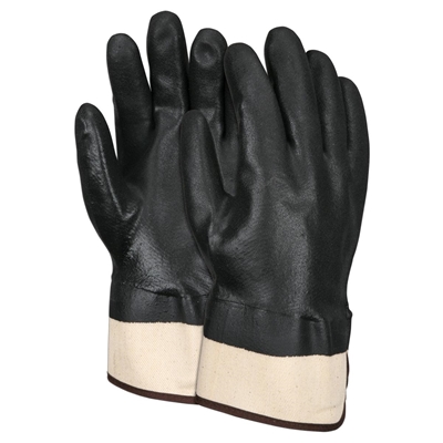 1 dozen (12 pairs) Safety Black PVC Coated Gloves waterproof