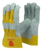 1 dozen (12 pairs) Cowhide Yellow leather palm work glove