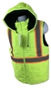 High visible Lime Winter fleece lined Vest hooded