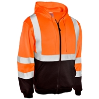 High visible orange class 3 full zipper hoodie