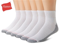 Hanes Men's Crew Cushion Socks, 6-12, White, 6 pairs