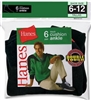 Hanes Men's Ankle Cushion Socks, 6-12, Black, 6 pairs