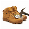 Jacata Brand Men's Steel toe Genuine Leather Wheat Classic Padded Collar Style 8605 Construction boots