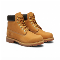 061 Jacata Brand Men's Genuine Leather Wheat Classic Padded Collar Style Construction boots