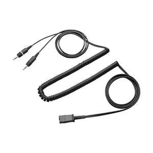 Plantronics Coiled Cable - 10' QD To Two 3.5mm Stereo Jack Plugs (28959-01)