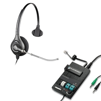 Plantronics HW251 SupraPlus Headset w/ Voice Tube - MX10 Multimedia Amplifier Bundle