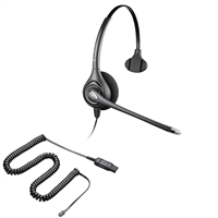 Plantronics HW251N SupraPlus Headset w/ Noise Canceling Mic - HIC Adapter Cable Bundle
