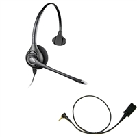 Plantronics HW251N SupraPlus Headset w/ Noise Canceling Mic - Cisco Cable - 2.5mm/QD SPA Bundle