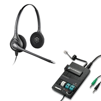 Plantronics HW261N SupraPlus Headset w/ Noise Canceling Mic - MX10 Multimedia Amplifier Bundle
