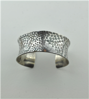Hand crafted sterling silver patterned cuff