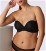 Black Strapless Bra with plunging neckline and smooth cups