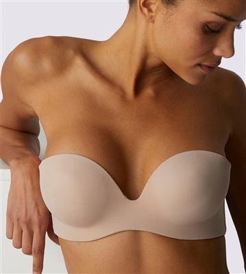 Nude Strapless Bra with plunging neckline and smooth cups