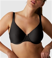 Black Full Cup Bra with smooth seamless cups and multi-position straps.