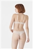 Ivory tulle tanga brief with embroidered lace panels on side