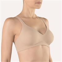Nude smooth soft cup bra without underwire made from a beautiful soft microfibre fabric