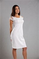 Short sleeve cotton nightdress complimented with gorgeous lace detail on sleeves made in Italy.