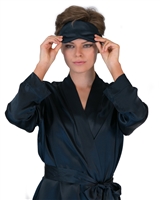 A beautiful premium quality silk sleep mask made with pure silk inner and silk outer fabric in a gorgeous navy colour