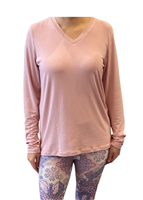 Pink long sleep modal top that is lightweight, super soft and comfortable