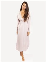 Soft premium modal long sleeve nightdress featuring a modal lined lace bust line that is flattering on all shapes