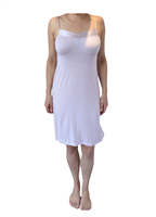 The pink modal Love & Lustre Silk Trim Chemise is a straight-cut, v-neck, bra strap gown finished with beautiful silk trim detailing