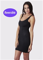Black microfibre shaping slip that is reversible with scoop and V neck front/back.