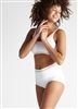 White breathable cotton high waist shaping everyday brief
