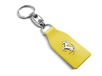 Ferrari Genuine Yellow Leather Keychain