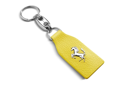 Ferrari Genuine Yellow Leather Keychain
