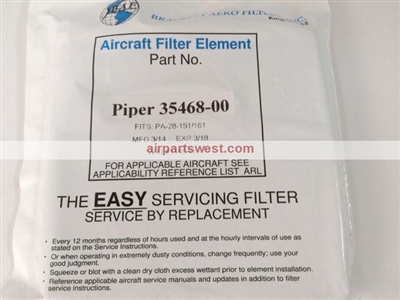 35468-00 element air filter Piper Aircraft NEW