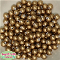 10mmGold Acrylic Matte Pearl Beads sold in packages of 50 beads	