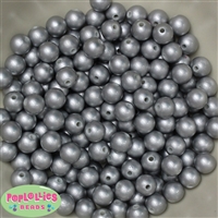 10mm Matte Silver Faux Pearl Beads sold in packages of 50 beads	