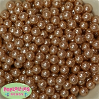 10mm Champagne Faux Pearl Beads sold in packages of 50 beads	