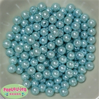 10mm Light Blue Faux Pearl Beads sold in packages of 50 beads